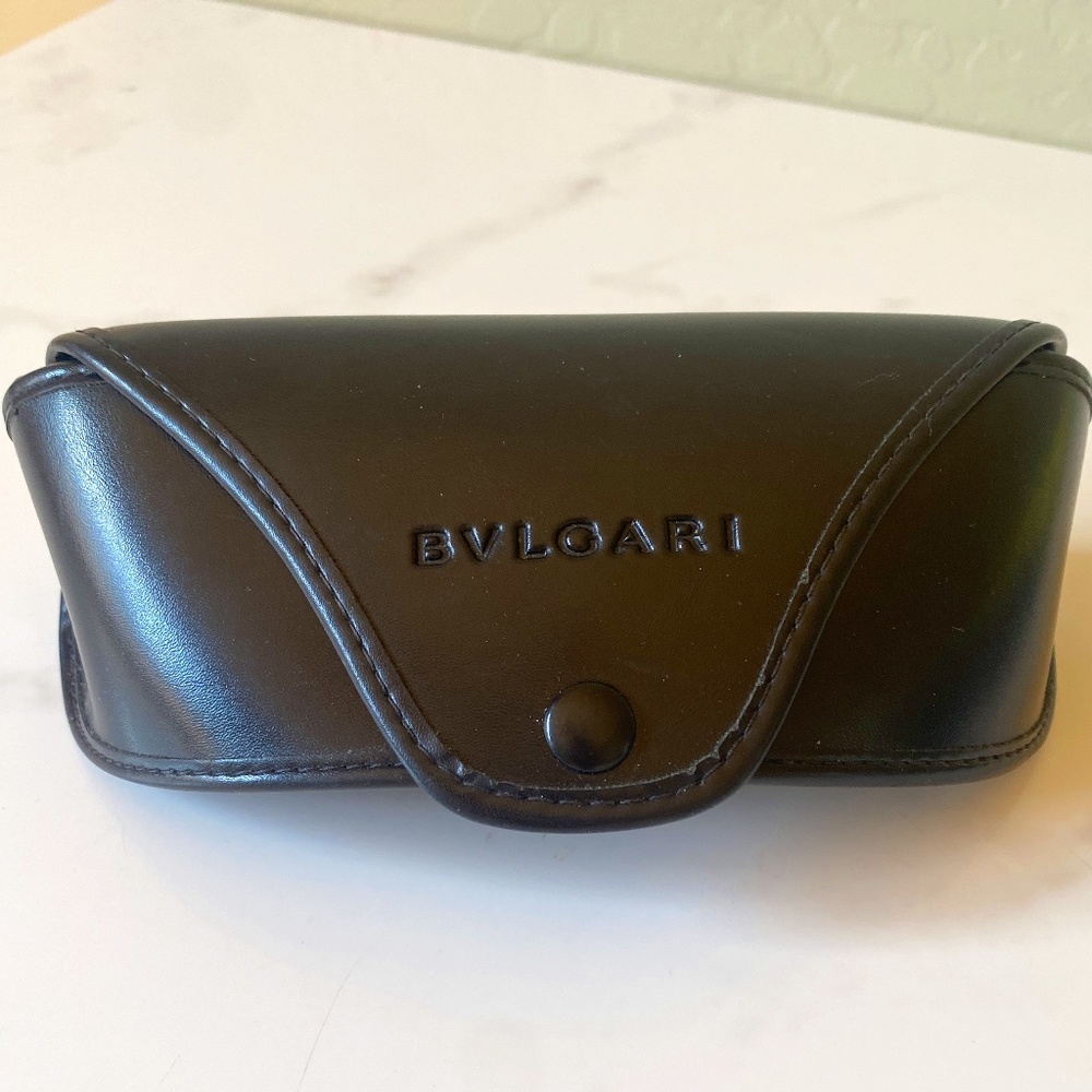 Bulgari Glasses Case - Black, 7”L x 3”H x 3.5”D